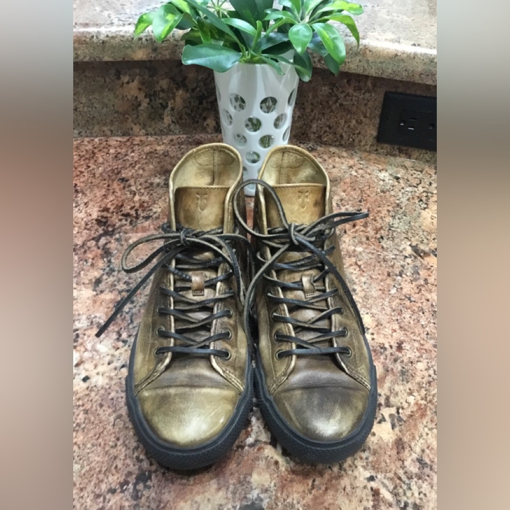 Men's FRYE Chambers High Distressed Lace-Up Sneakers SZ 8